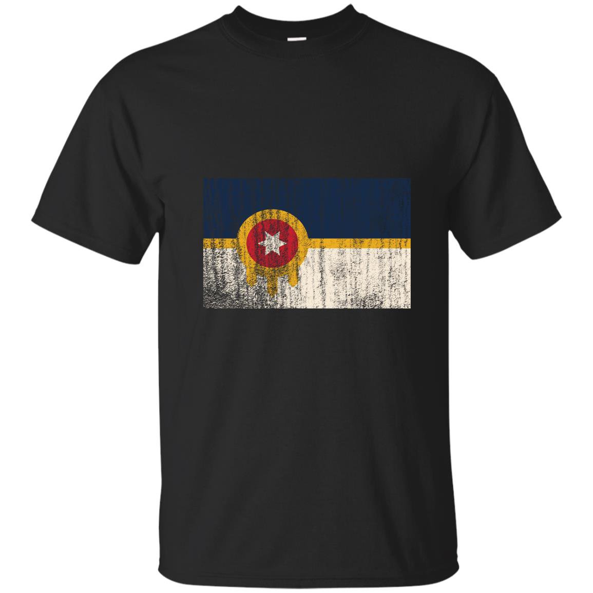 New tulsa flag vintage style distressed T-shirt