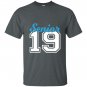 Senior class of 2019 blue jersey style T-shirt