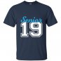 Senior class of 2019 blue jersey style T-shirt