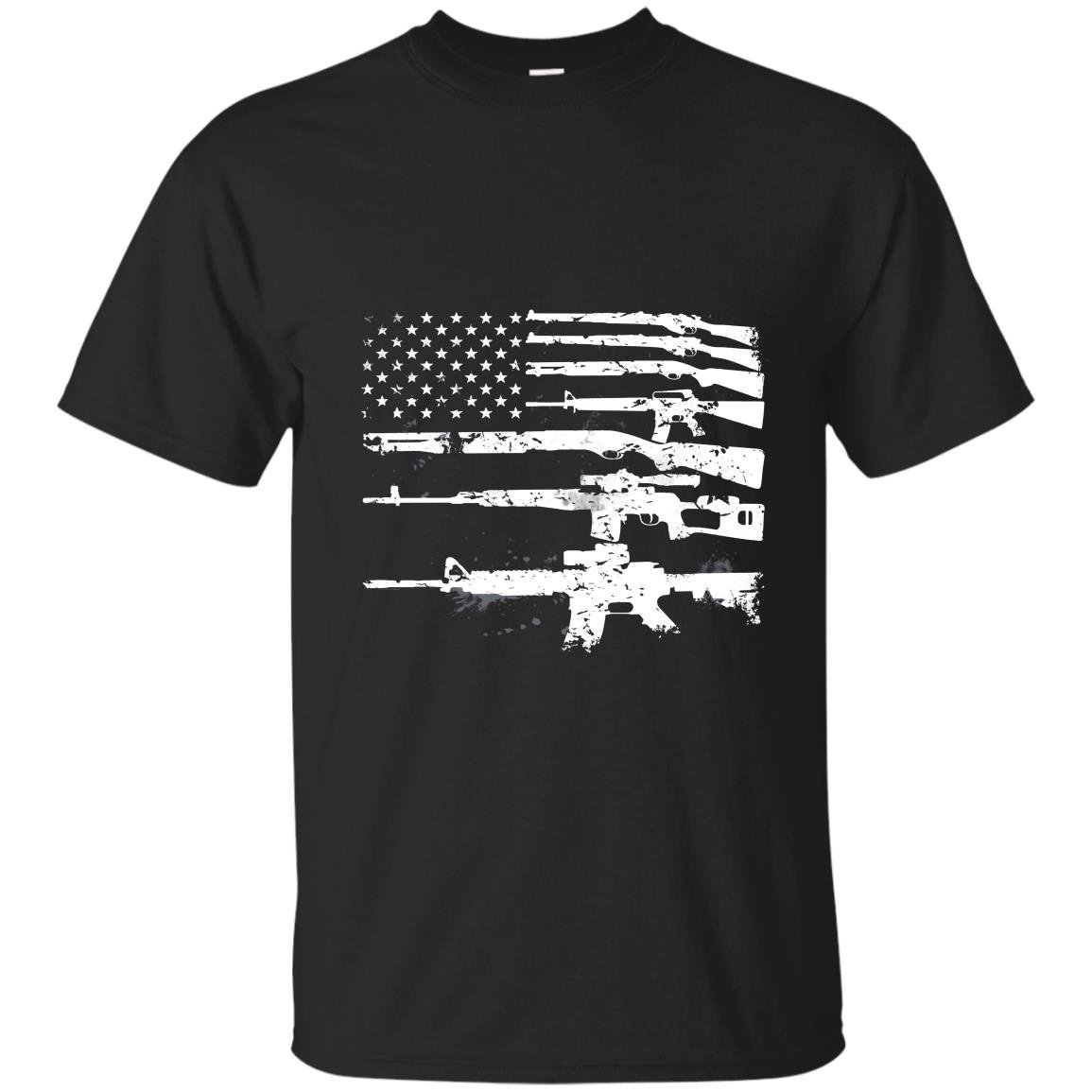 Usa guns weapons flag rifles stripes armed america T-shirt