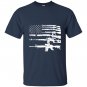 Usa guns weapons flag rifles stripes armed america T-shirt