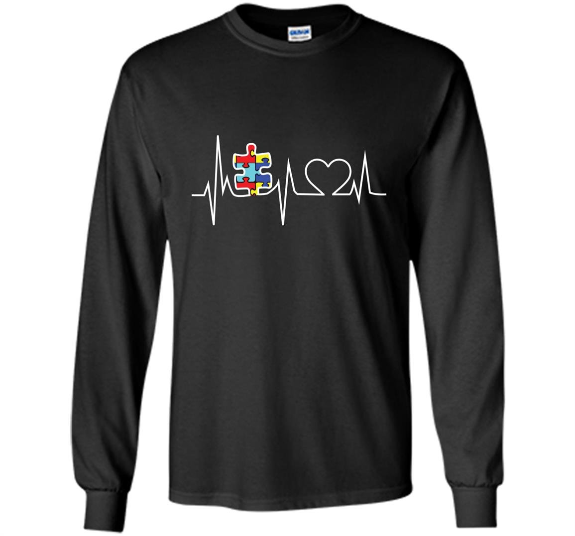 Autism puzzle heartbeat autism awareness Long Sleeve
