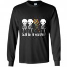 Autism skeleton kid dabbing dare to be yourself dab Long Sleeve