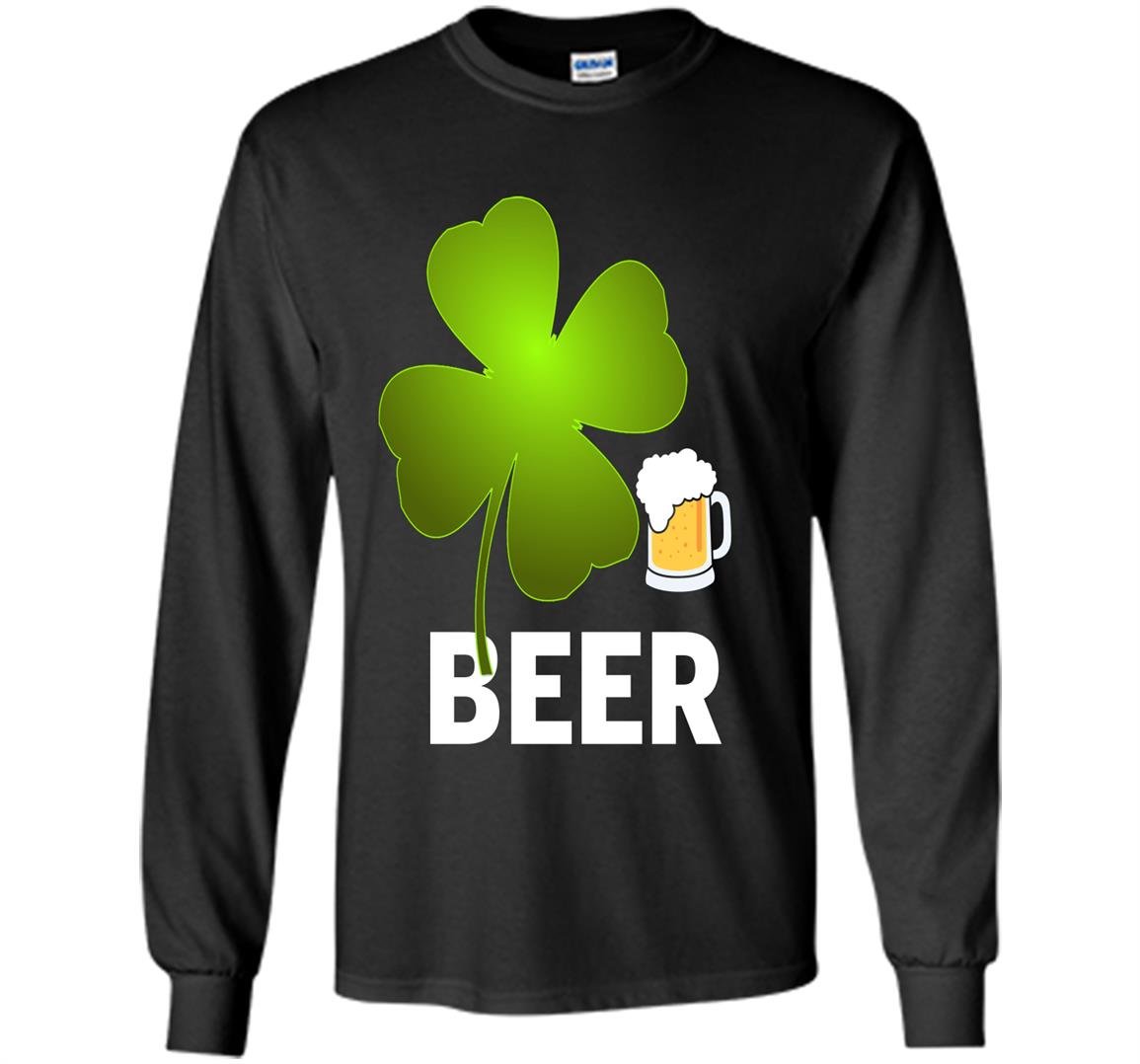 Beer lucky leaf happy st patricks day Long Sleeve
