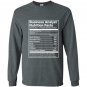 Business analyst nutrition facts funny Long Sleeve