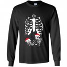Christmas maternity twins xray pregnant skeleton Long Sleeve
