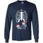 Christmas maternity twins xray pregnant skeleton Long Sleeve