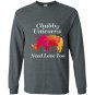 Chubby unicorns need love too watercolor distressed Long Sleeve