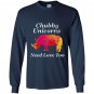 Chubby unicorns need love too watercolor distressed Long Sleeve