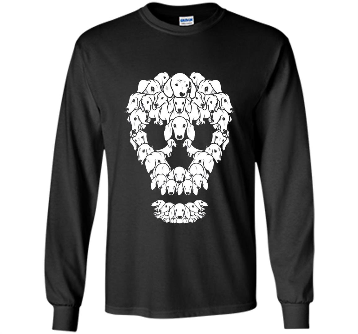 Dachshund sugar skull dia de los muertos Long Sleeve