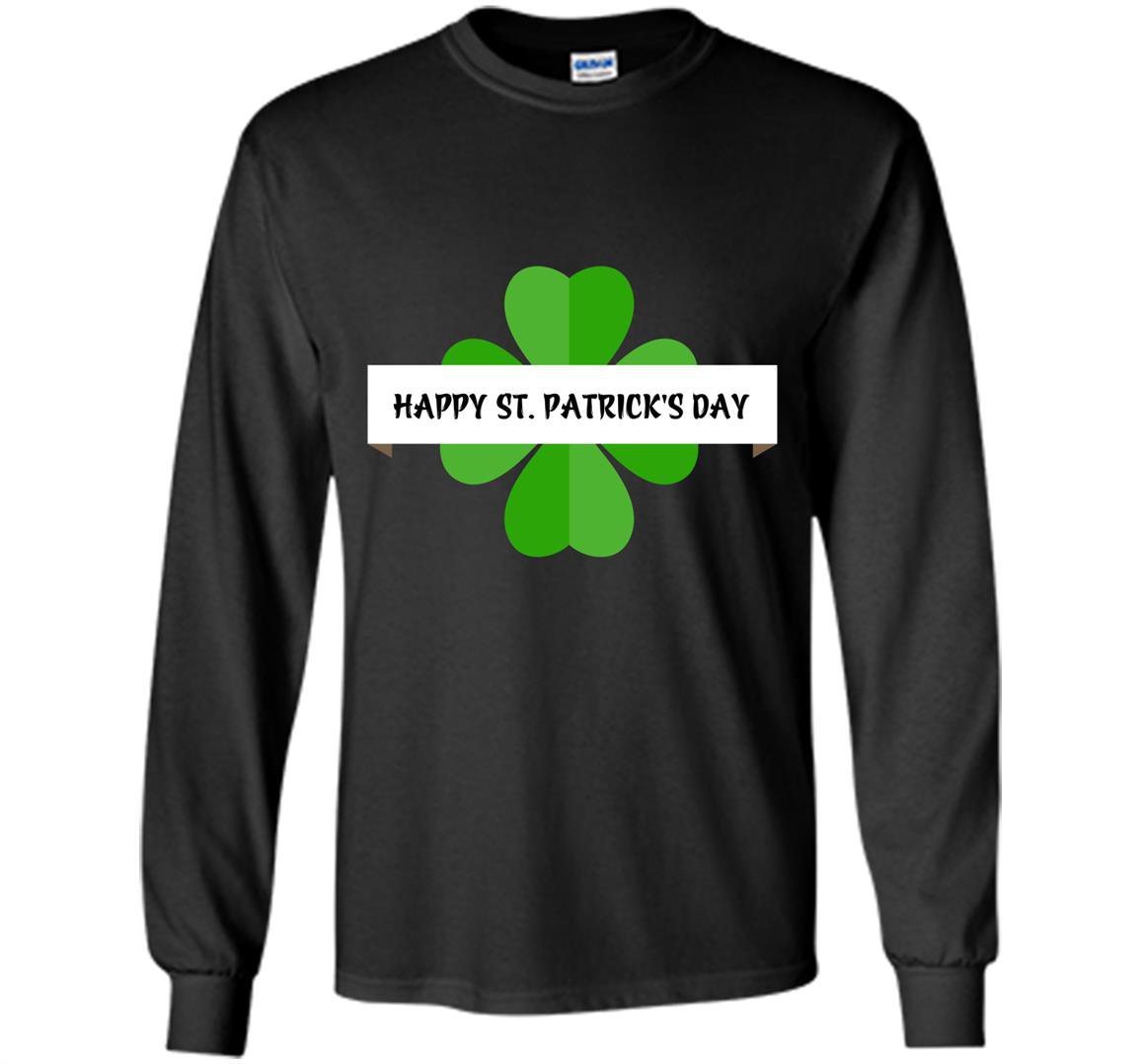 Happy st patricksday lucky leaf iris Long Sleeve