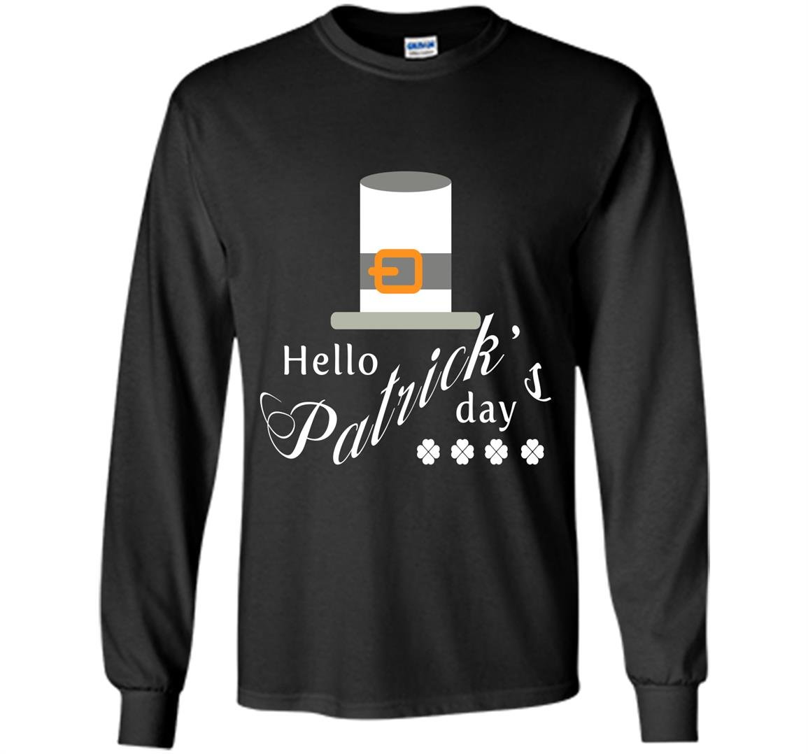 Hello patricks day lucky day iris Long Sleeve