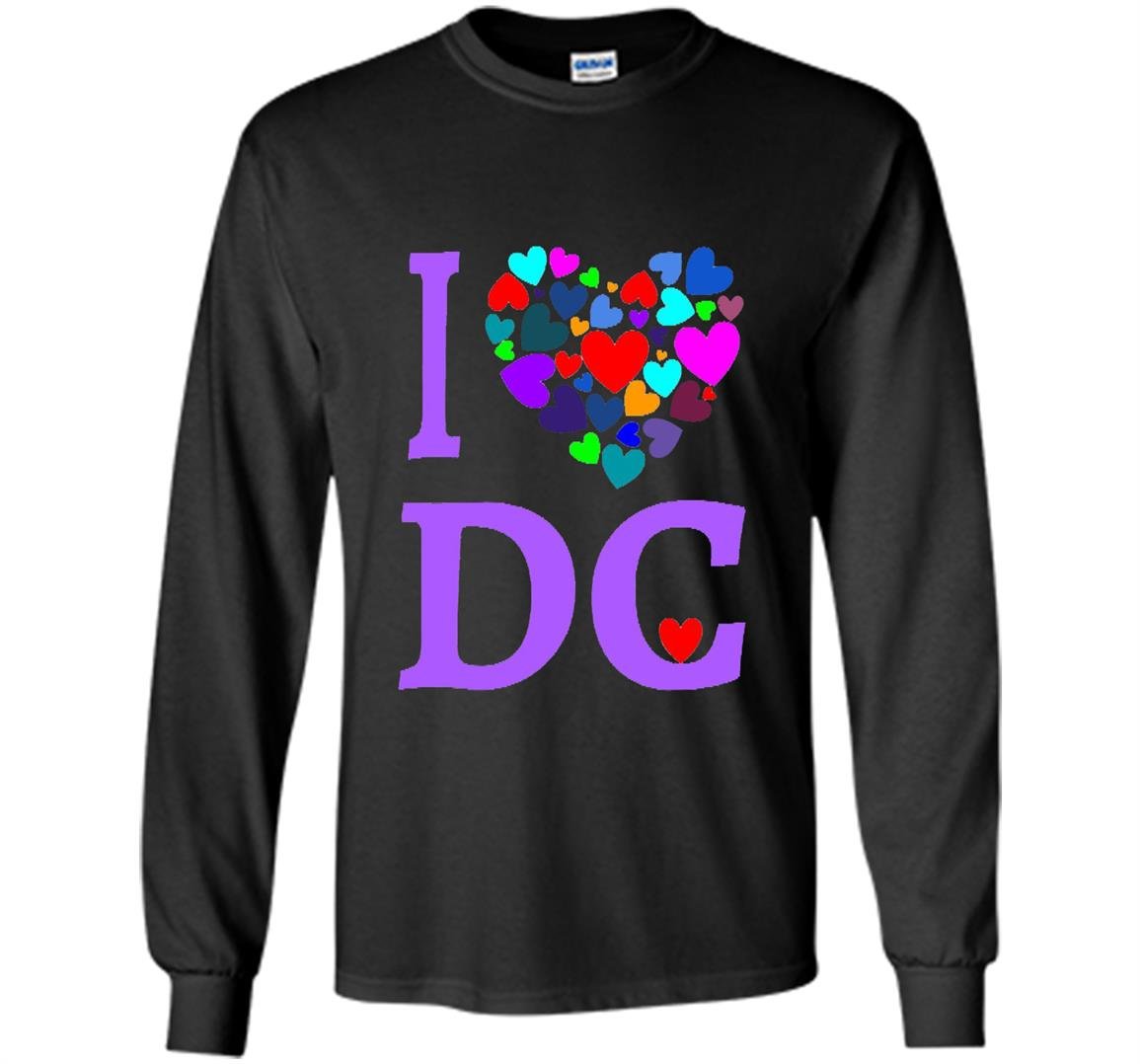 I love dc hoodie heart design washington dc gift Long Sleeve