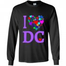 I love dc hoodie heart design washington dc gift Long Sleeve