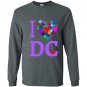I love dc hoodie heart design washington dc gift Long Sleeve