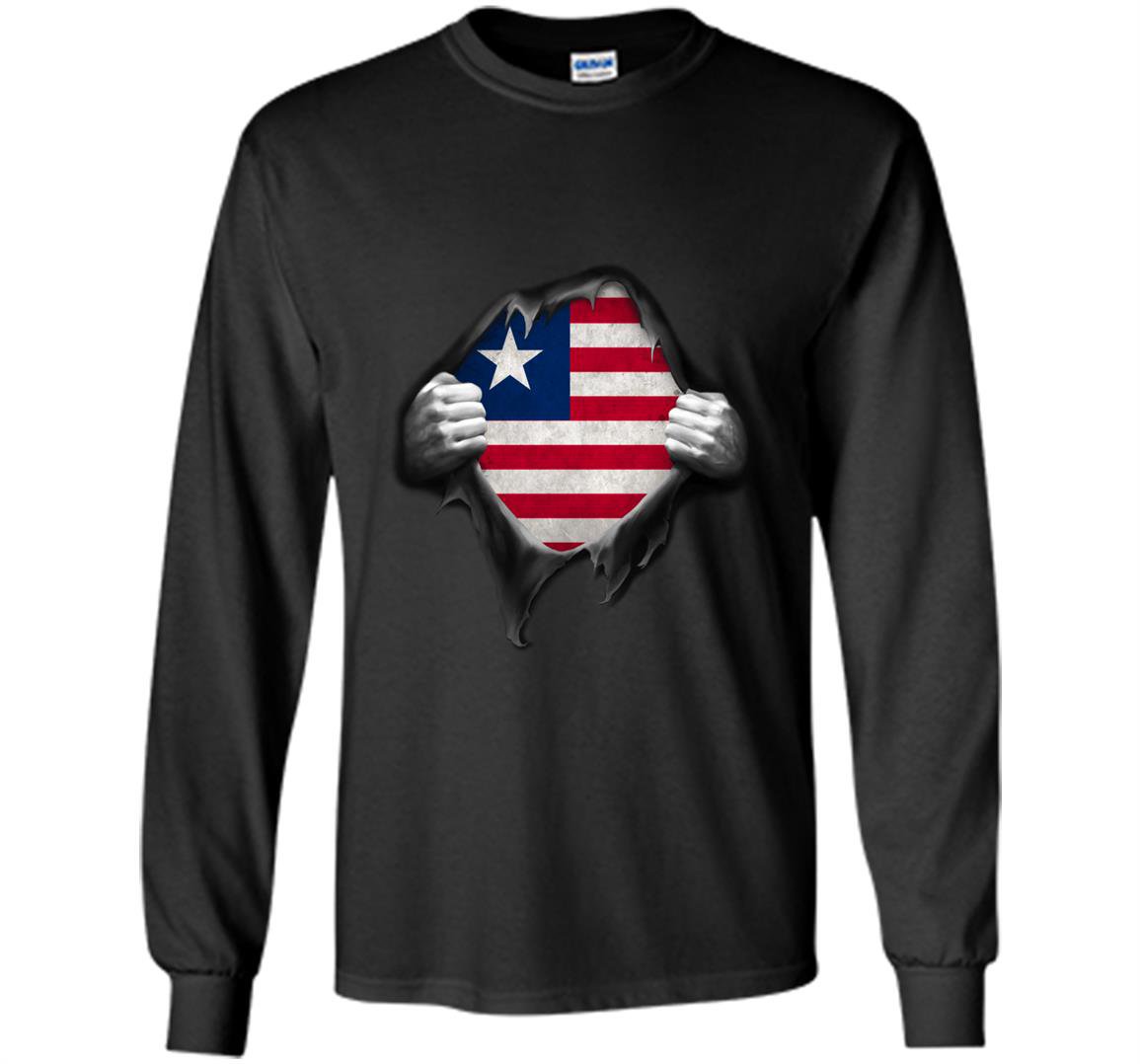 Liberia flag pullover liberian flag hands Long Sleeve