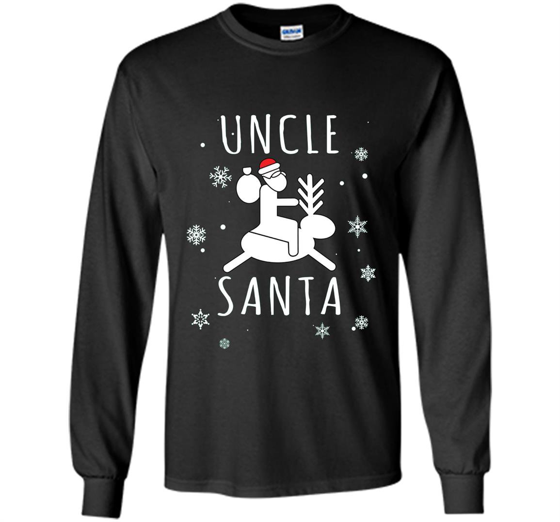 Funny uncle santa claus riding reindeer Long Sleeve