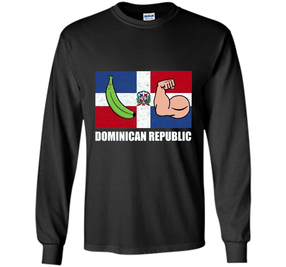 Platano dominican republic flag glass emoji face Long Sleeve