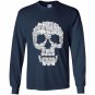 Sketchy cat skull funny gift for cat lover Long Sleeve
