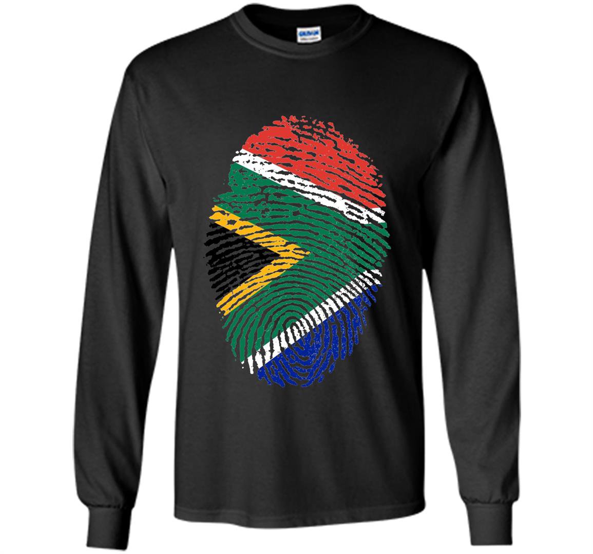 South africa dna flag thumb fingerprint roots proud Long Sleeve
