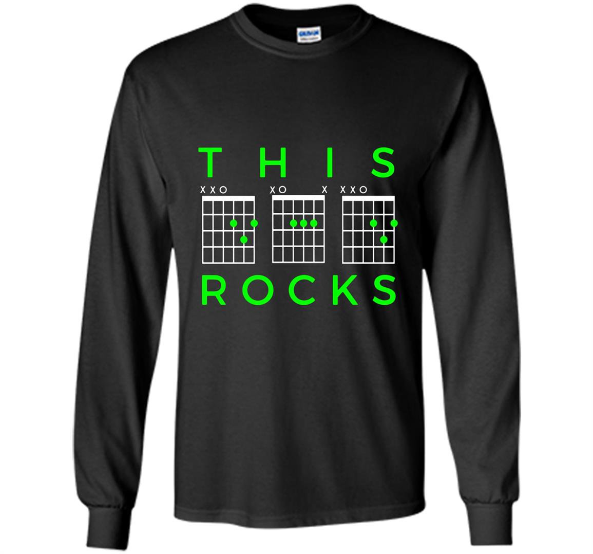This dad rocks guitar chords fathers day Long Sleeve