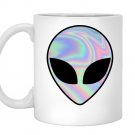 Alien head holographic party rave trippy Mug White