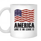 America love it or leave it patriotic american flag Mug White