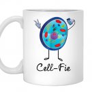 Cell fie funny science teacher selfie pun Mug White