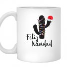 Feliz navidad cactus christmas pajamas family lights Mug White