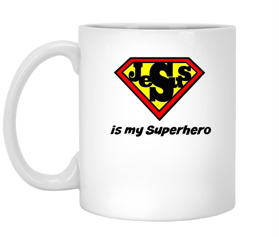 Jesus is my superheo hero Mug White