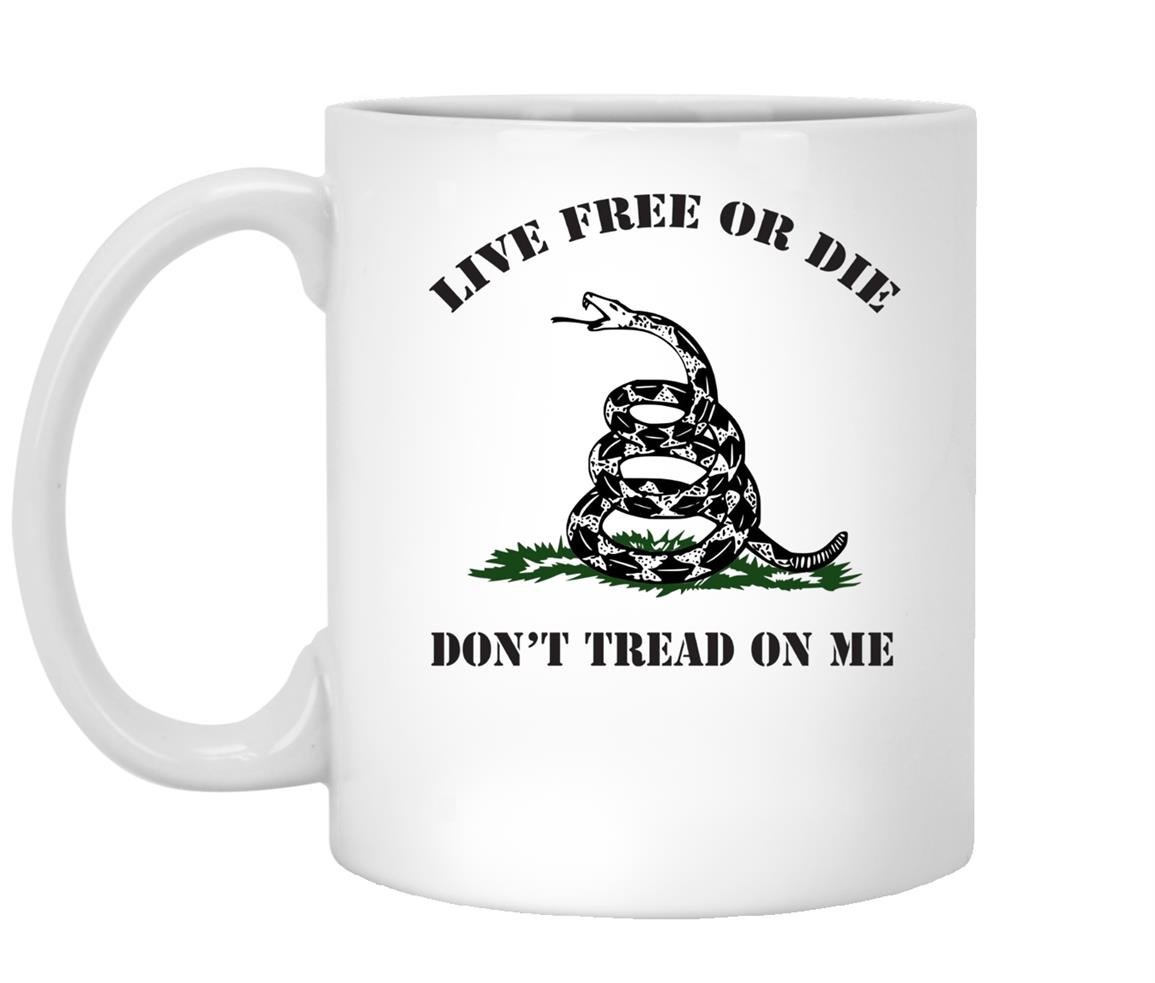 Live free or die dont tread on me Mug White