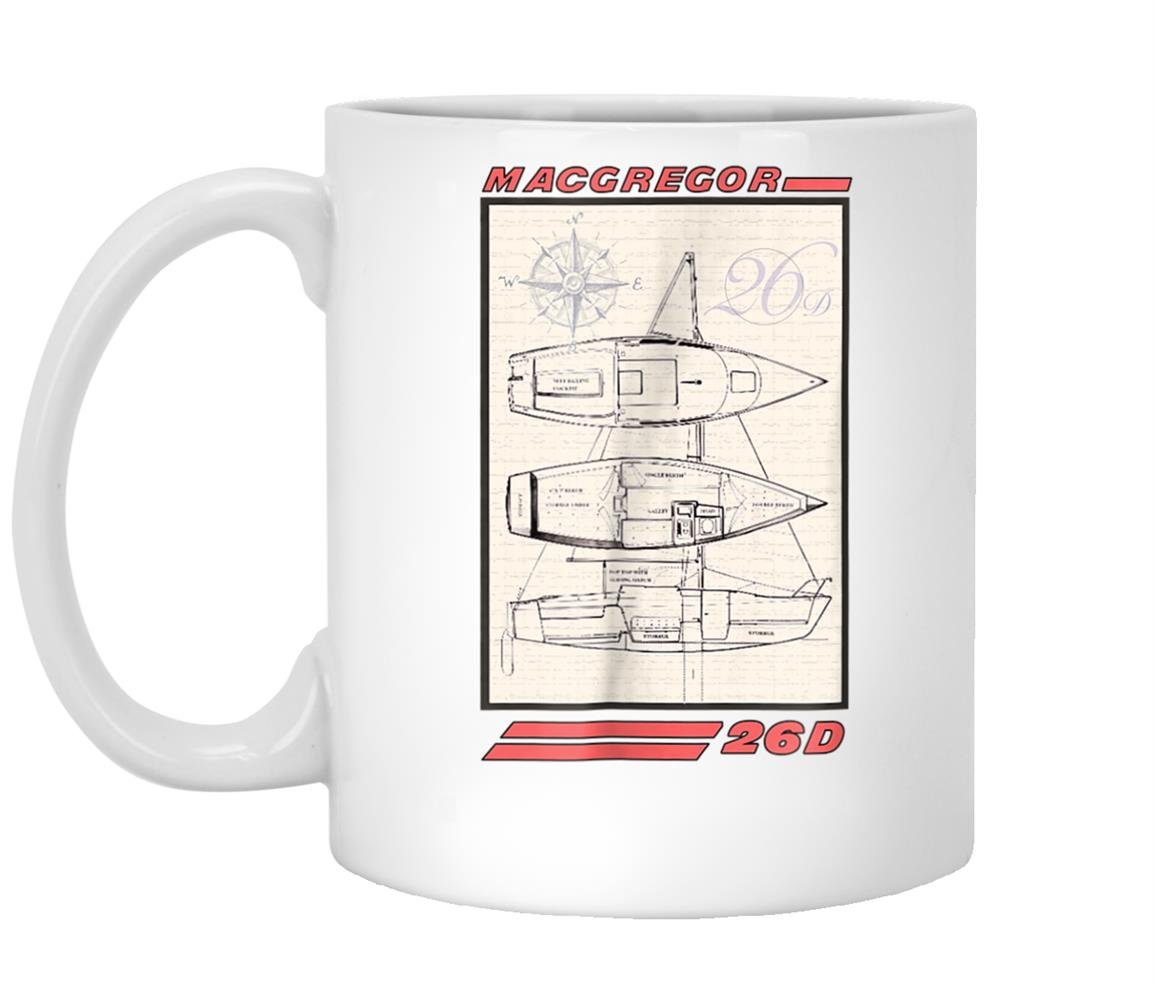 Macgregor 26d sailboat line drawing Mug White