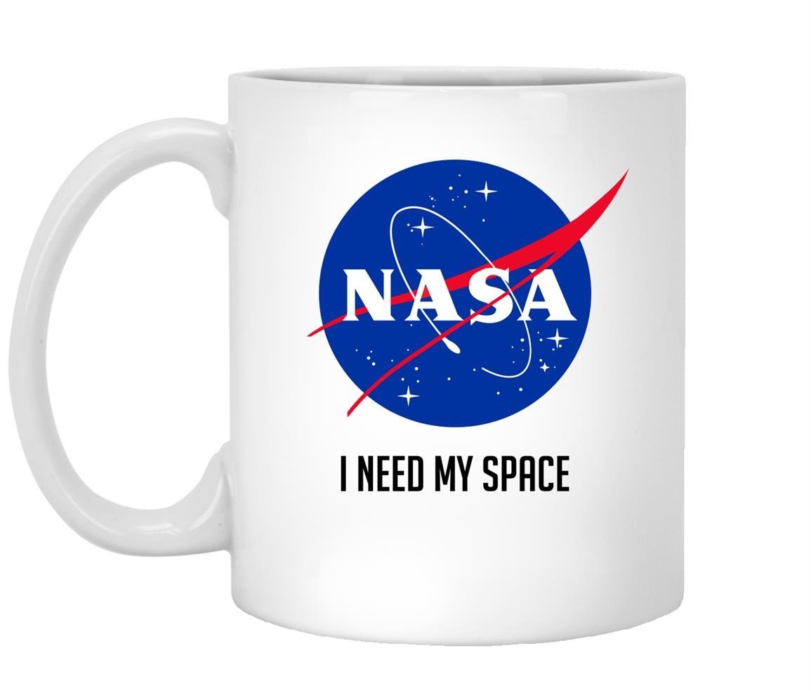 Nasa meatball logo i need my space text pullover Mug White