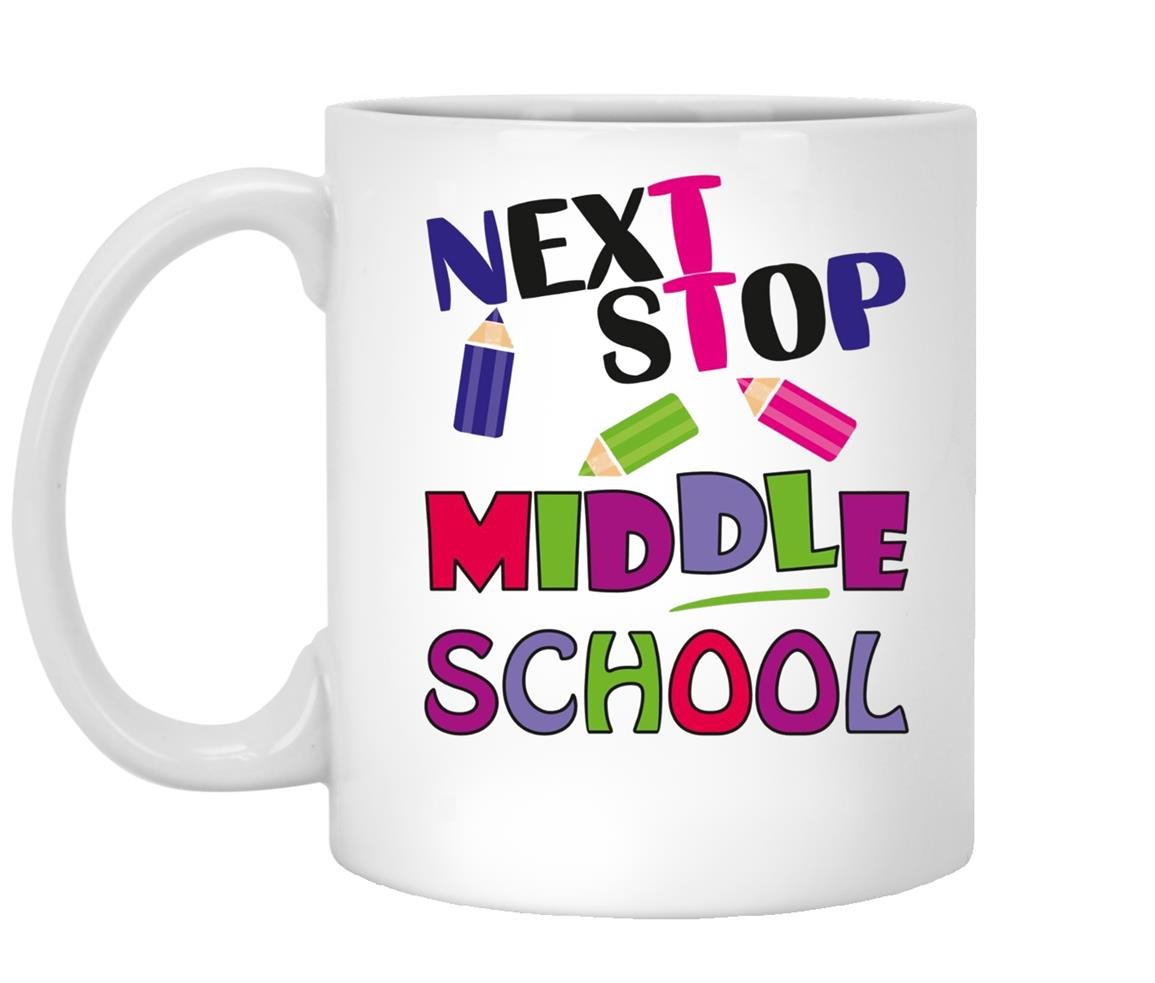 Next stop middle school graduation giftfor Mug White
