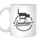 Smoking the good stuff funny bbq smoker smokers Mug White