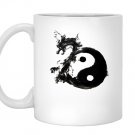 Tai chi symbol with dragon in water ink Mug White