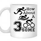 Triathlon gear funny swim bike run threesome Mug White
