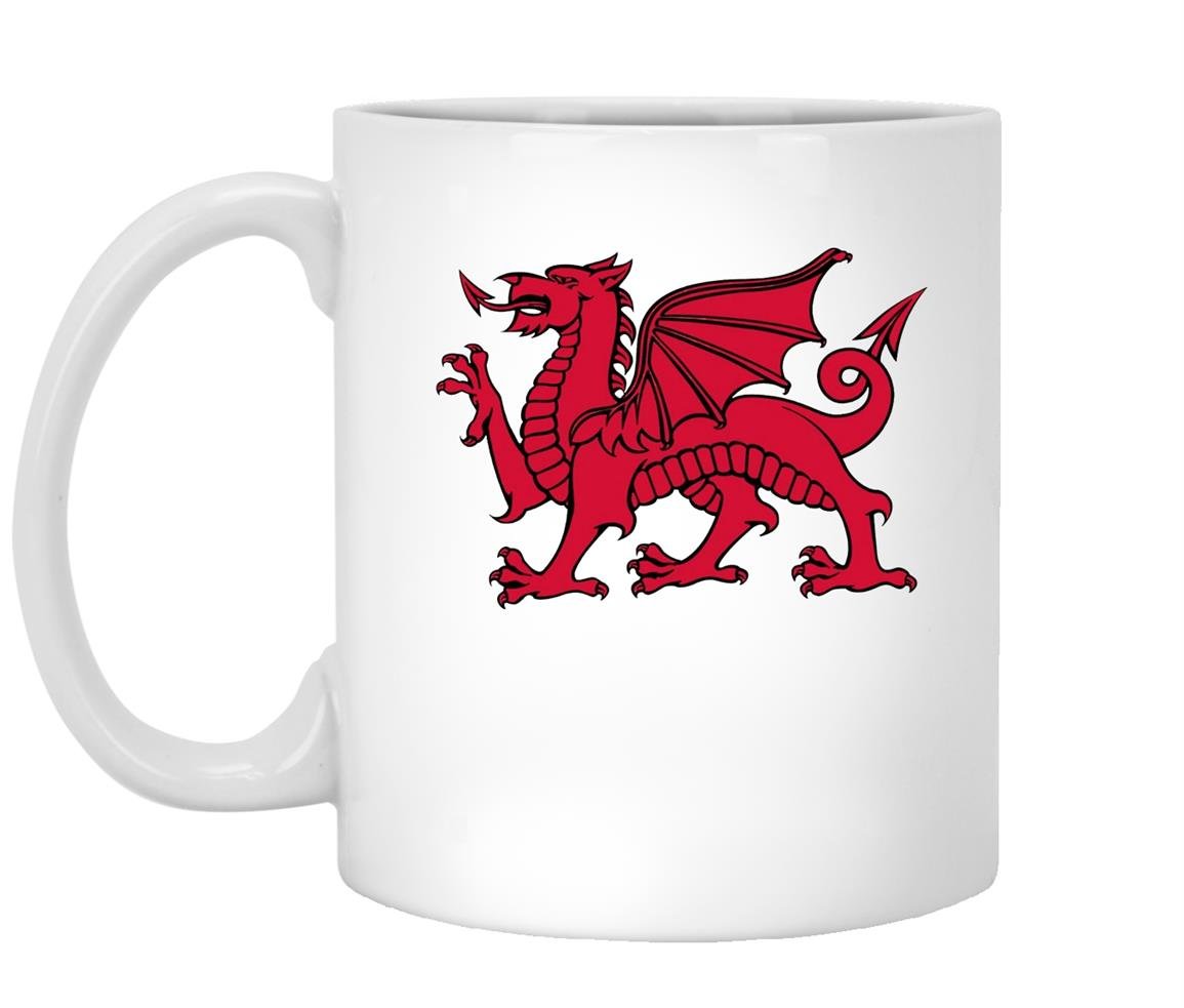Welsh red dragon flag of wales Mug White