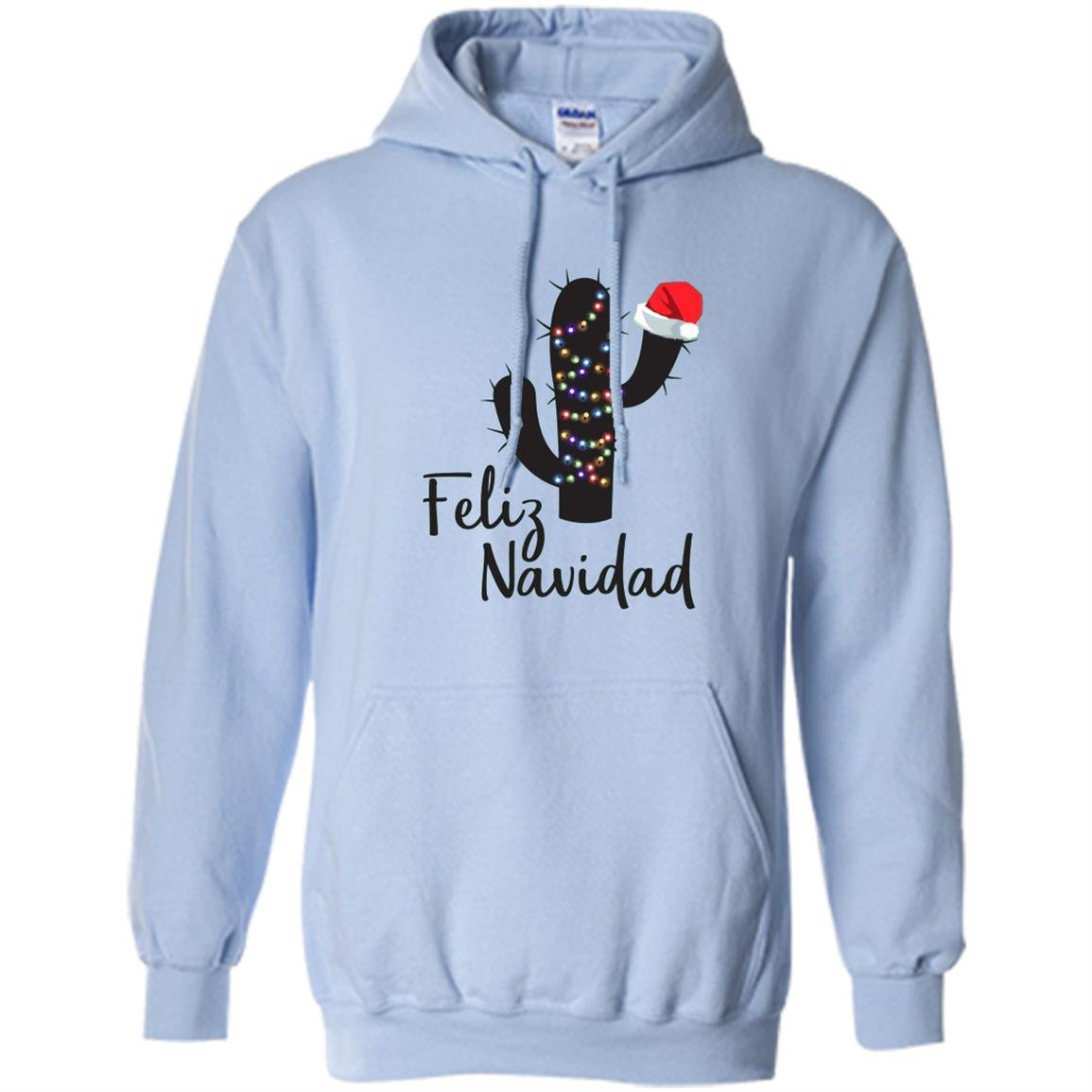 Feliz navidad cactus christmas pajamas family lights Hoodie
