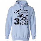 Triathlon gear funny swim bike run threesome Hoodie
