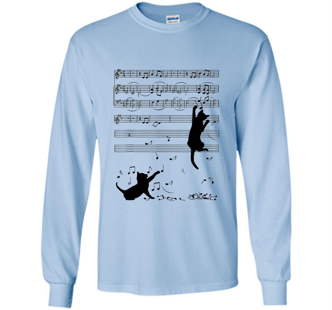 2h note music black cat Long Sleeve