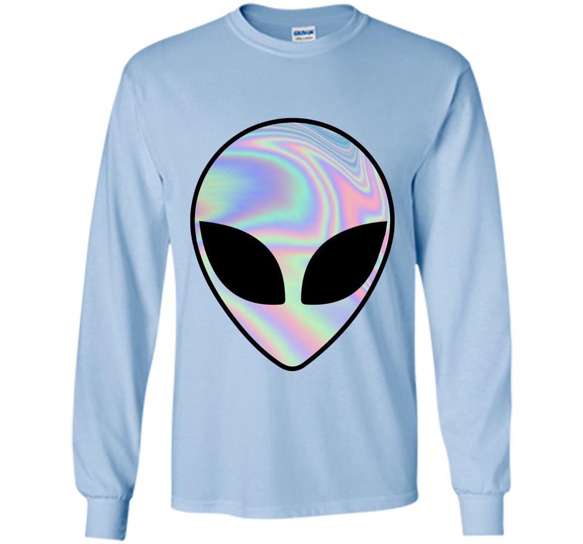 Alien head holographic party rave trippy Long Sleeve