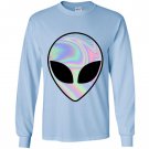 Alien head holographic party rave trippy Long Sleeve