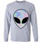 Alien head holographic party rave trippy Long Sleeve