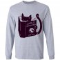 Cat reading a book world domination for cat Long Sleeve