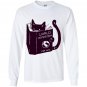 Cat reading a book world domination for cat Long Sleeve