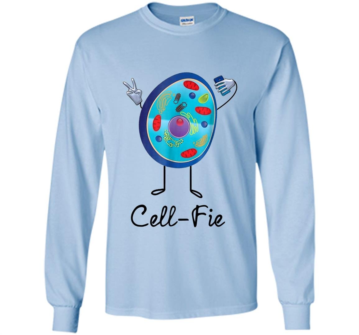 Cell fie funny science teacher selfie pun Long Sleeve