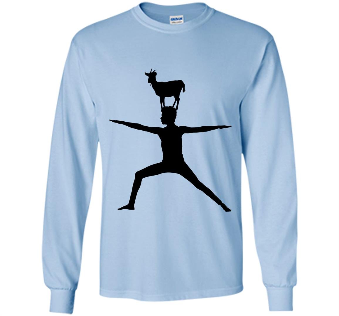 Cute goat doing yoga farm yoga pose Long Sleeve