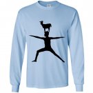 Cute goat doing yoga farm yoga pose Long Sleeve