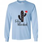 Feliz navidad cactus christmas pajamas family lights Long Sleeve